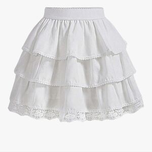 Elegant White Lace Tiered Skirt
